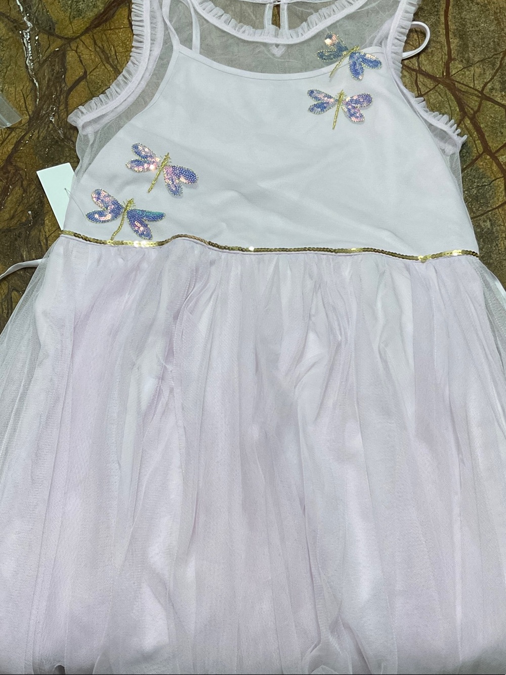 lilt White and Light Pink Tulle Dragonfly Party Dress